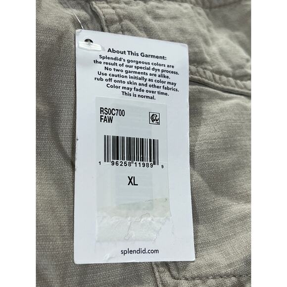 SPLENDID WOMENS XLARGE DRAWSTRING LINEN BLEND LAKESIDE JOGGER KHAKI NEW - Picture 11 of 12